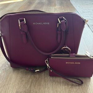 Michael Kors Purple Purse and Wallet Combo